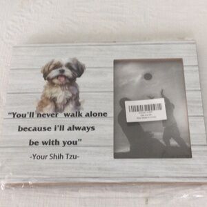 Shih Tzu Inspirational Picture Frame - White & Gray